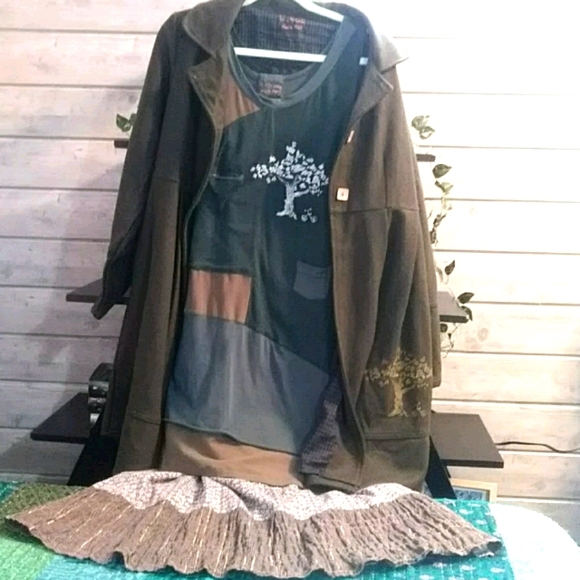 4 Piece Tree Coat and Dress Set Boho Lagenlook - Picture 11 of 16